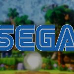Sega logo on blurred background of sonic frontiers